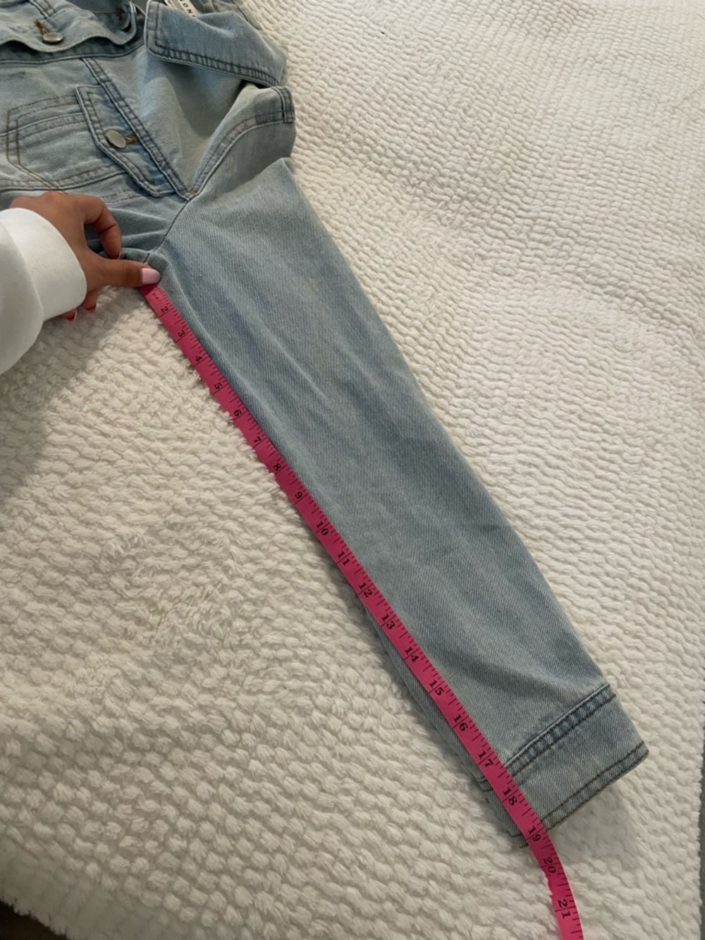 CI SONO Light Blue Denim Jean Jacket | Classic Button-Front Jean Jacket - Picture 14 of 16